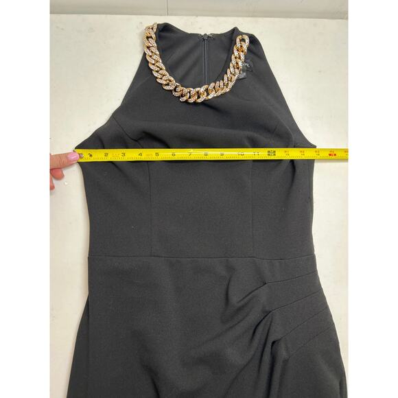 Xscape Embellished Chain Neck Trumpet Gown Maxi Dress in Black. Size 4. NWOT - Picture 6 of 8